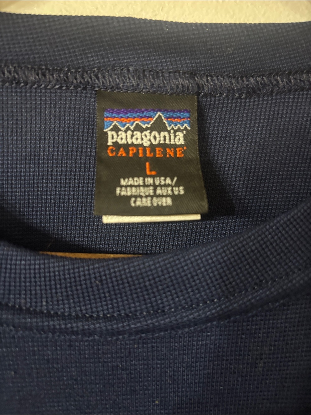 Patagonia Capilene Navy Blue Long Sleeve Shirt Top Base Layer Outdoors Large - Picture 3 of 4